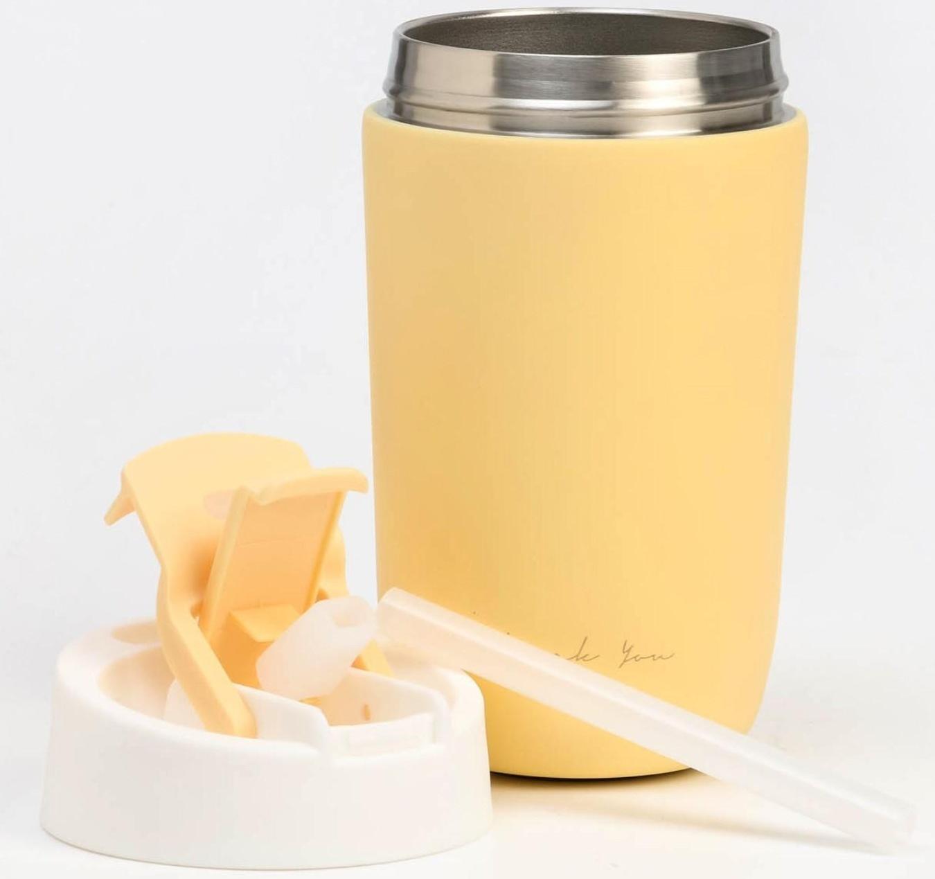 Термокружка, серия: Shool, Thank you, 500 мл, сохраняет тепло 6 ч, жёлтая