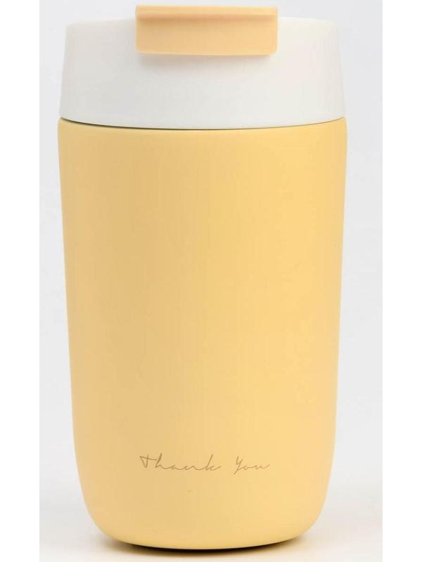 Термокружка, серия: Shool, Thank you, 500 мл, сохраняет тепло 6 ч, жёлтая