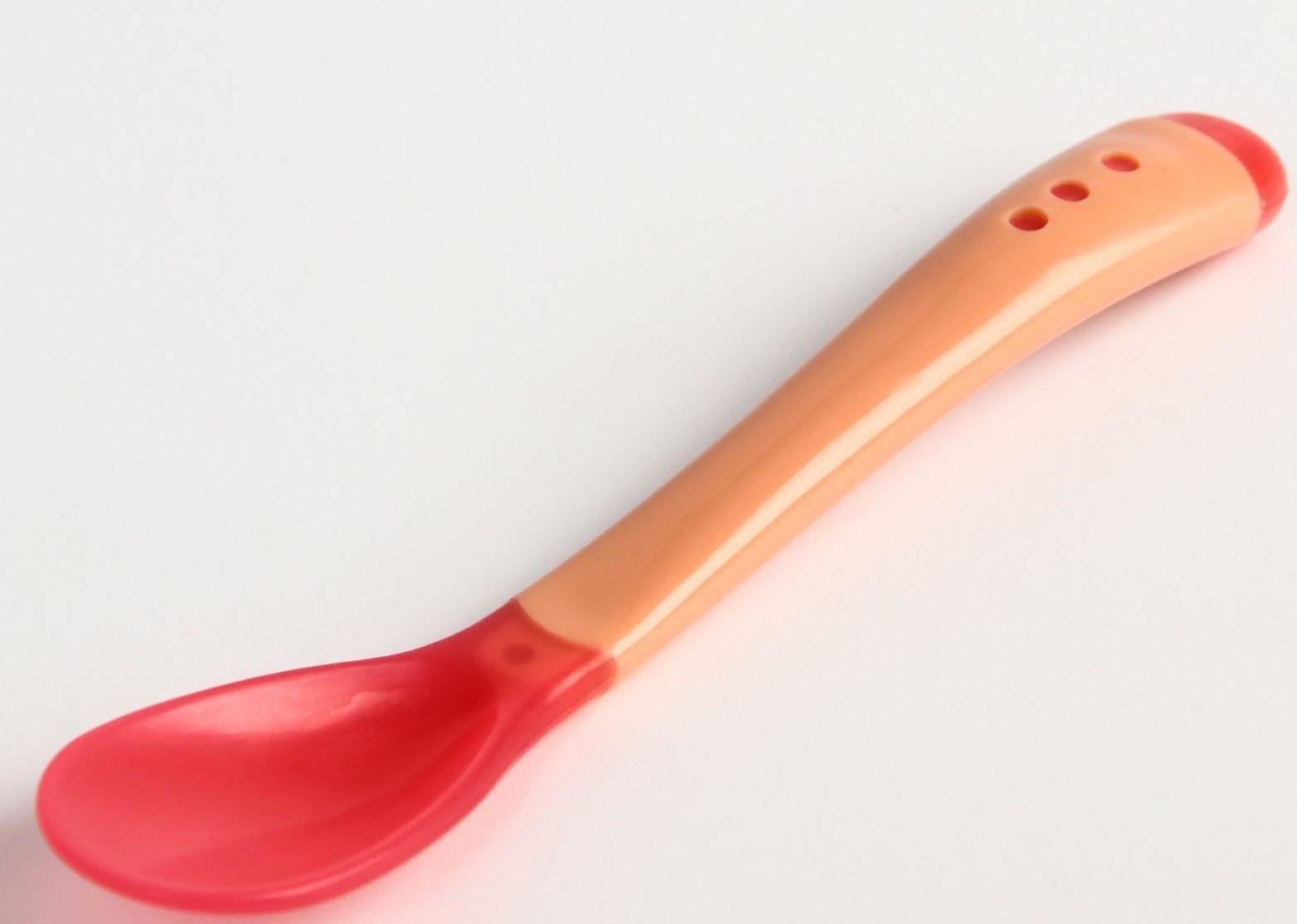 Набор детской посуды: миска на присоске 340мл., с крышкой, термоложка, цвет розовый