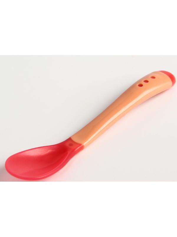 Набор детской посуды: миска на присоске 340мл., с крышкой, термоложка, цвет розовый