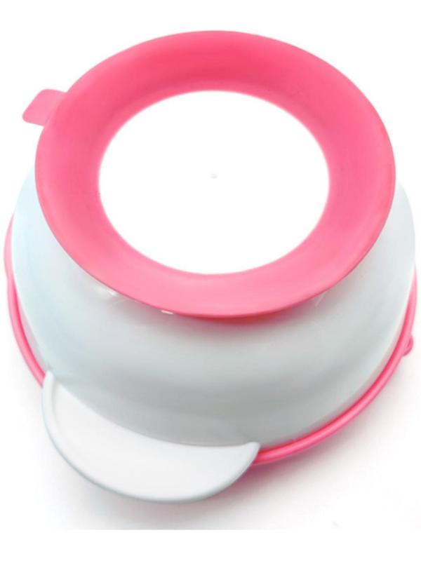 Набор детской посуды: миска на присоске 400мл., с крышкой, ложка, цвет белый/зеленый