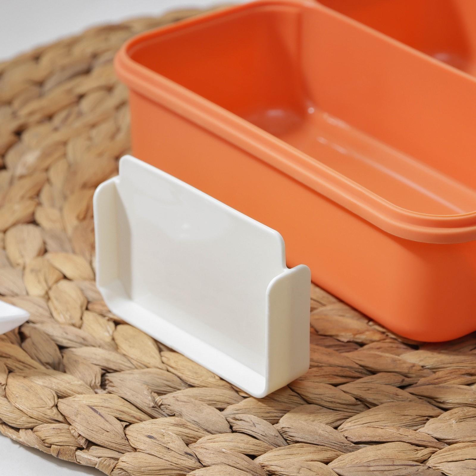 Ланч-бокс пластиковый «Классика», 2 отделения, 18×18×6 см, цвет МИКС