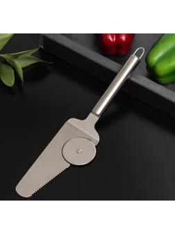 Нож-лопатка для пиццы Доляна «Металлик», 27 см, 410 сталь, цвет хромированный