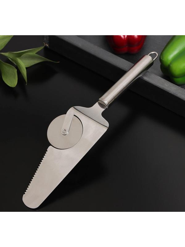 Нож-лопатка для пиццы Доляна «Металлик», 27 см, 410 сталь, цвет хромированный