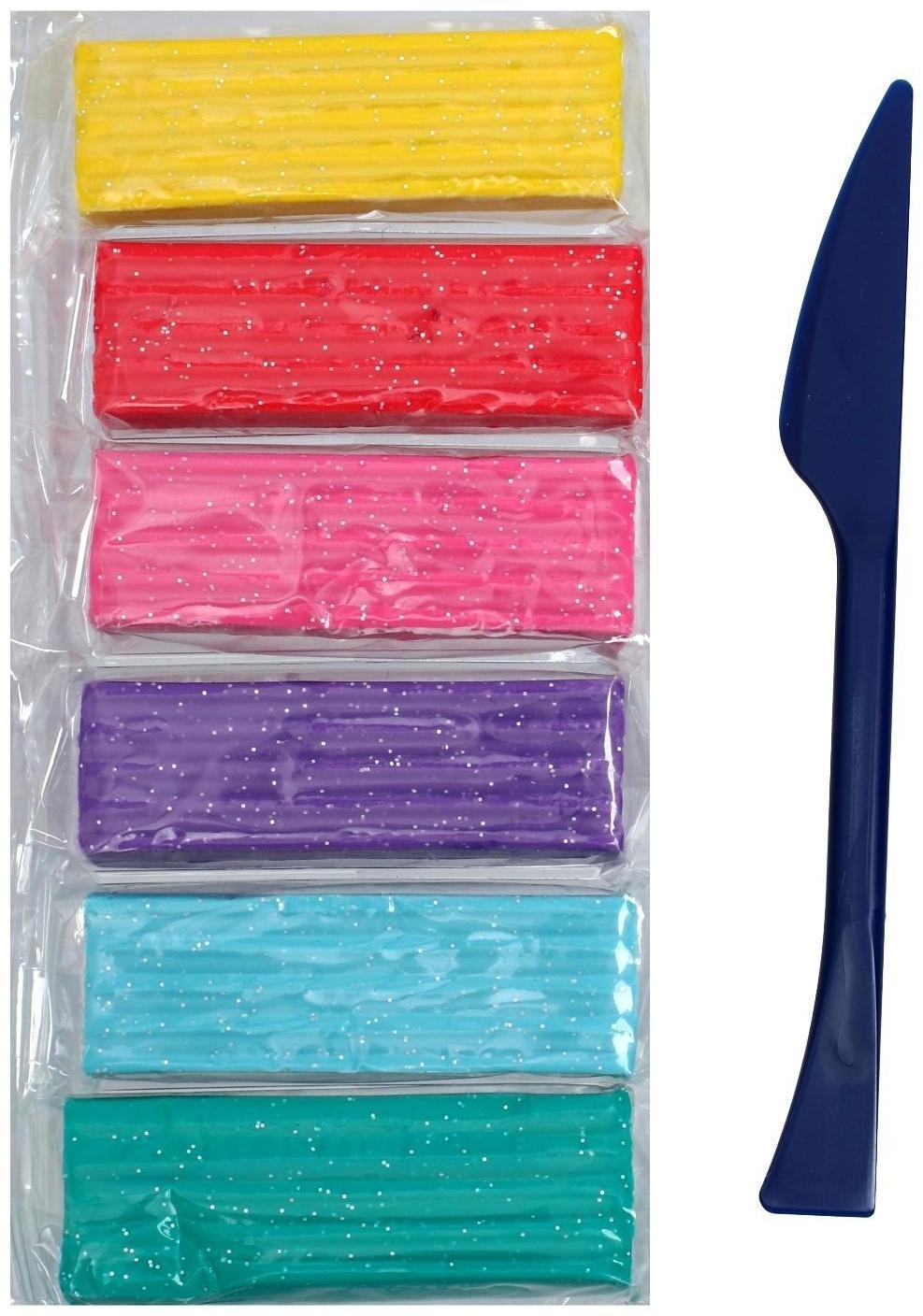 Пластилин 6 цветов 108 г, ErichKrause ArtBerry Glitter, премиум, с блестками и алоэ вера, стек в подарок