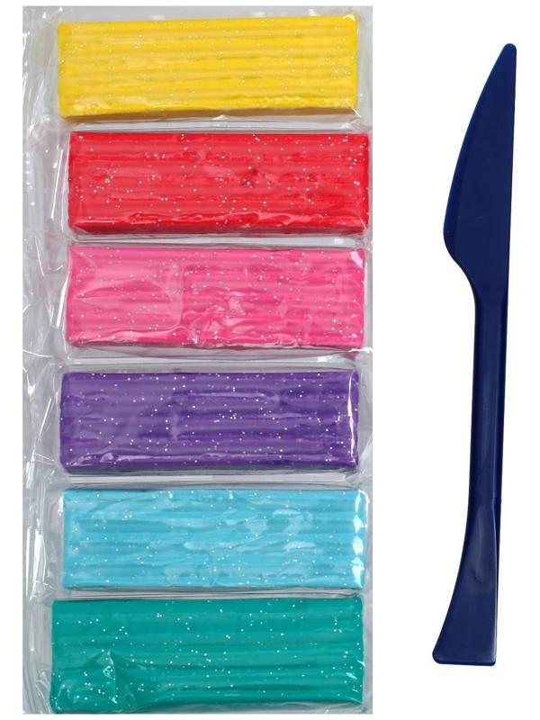 Пластилин 6 цветов 108 г, ErichKrause ArtBerry Glitter, премиум, с блестками и алоэ вера, стек в подарок