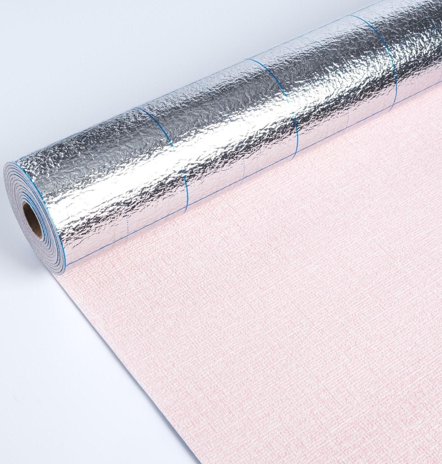 Панель ПВХ самоклеящаяся в рулоне розовая, 2,8м, 50см, толщ2мм