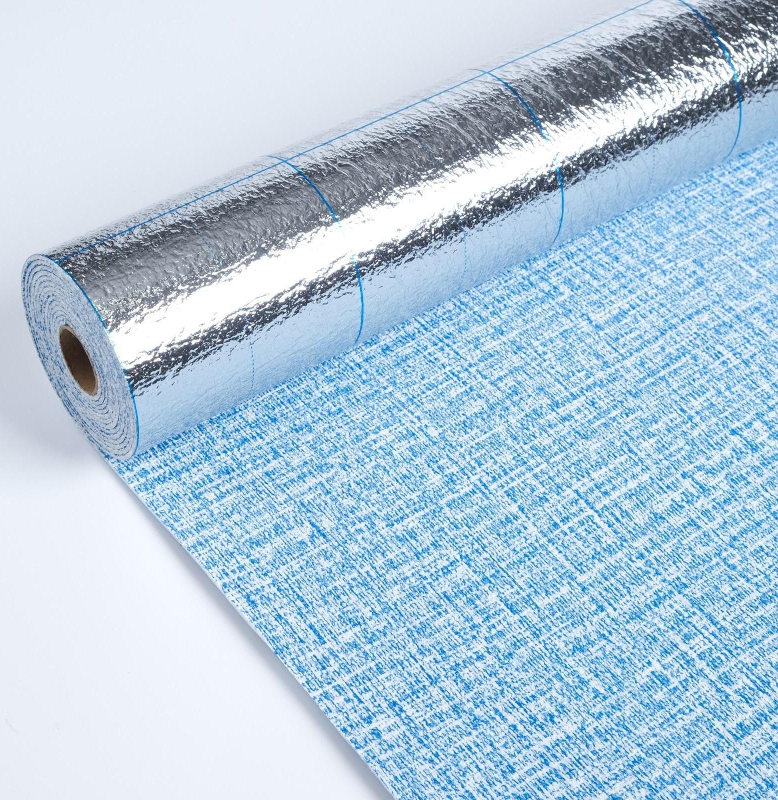 Панель ПВХ самоклеящаяся в рулоне синяя, 2,8м, 50см, толщ2мм