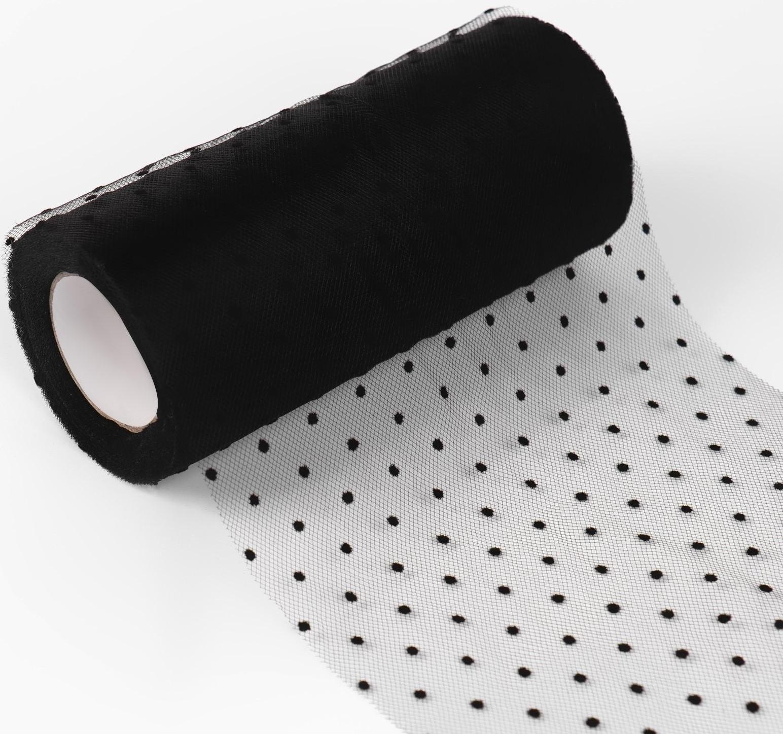 Фатин «Горох», 15 см, 11 ± 1 г/кв.м, 23 ± 1 м, цвет чёрный №21