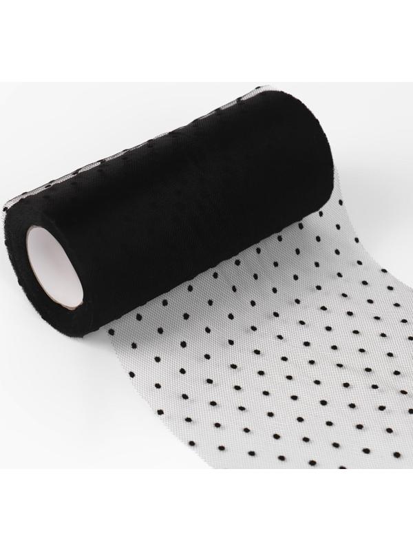 Фатин «Горох», 15 см, 11 ± 1 г/кв.м, 23 ± 1 м, цвет чёрный №21