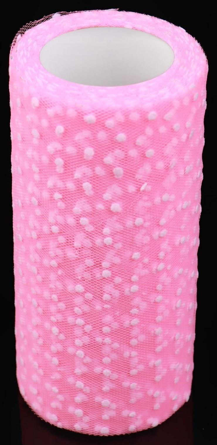 Фатин «Горох», 15 см, 11 ± 1 г/кв.м, 23 ± 1 м, цвет розовый №4