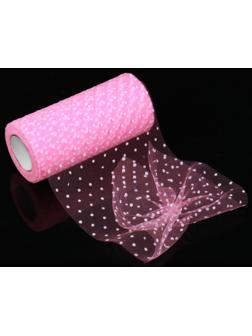 Фатин «Горох», 15 см, 11 ± 1 г/кв.м, 23 ± 1 м, цвет розовый №4