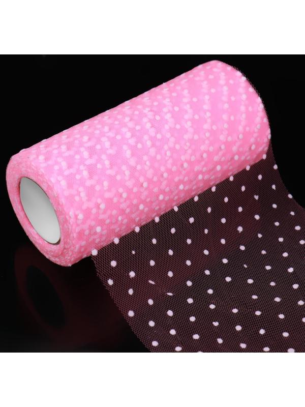 Фатин «Горох», 15 см, 11 ± 1 г/кв.м, 23 ± 1 м, цвет розовый №4