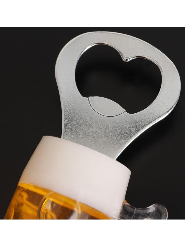 Открывалка Доляна «Пивная кружка», 10×5 см, цвет хромированный