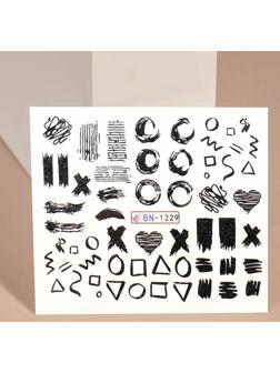 Слайдер-дизайн для ногтей «Графит», фасовка 6 шт