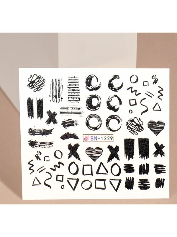 Слайдер-дизайн для ногтей «Графит», фасовка 6 шт