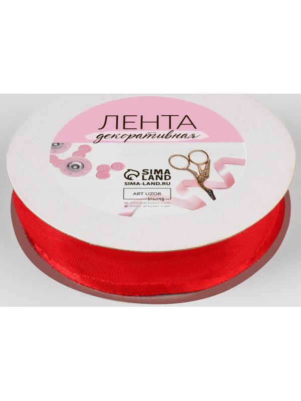 Лента декоративная, капрон/атлас, 20 мм, 18 ± 1 м, цвет красный