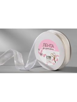 Лента декоративная, капрон/атлас, 20 мм, 18 ± 1 м, цвет белый