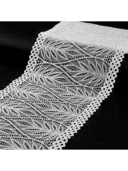 Кружево эластичное, 190 мм × 2,7 ± 0,5 м, цвет белый