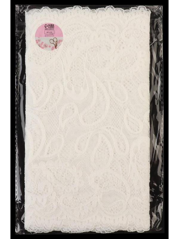 Кружево эластичное, 230 мм × 2,7 ± 0,5 м, цвет белый