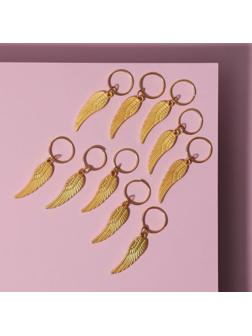 Декор для волос «Крылья», 4,1 × 1 см, 10 шт, цвет золотистый