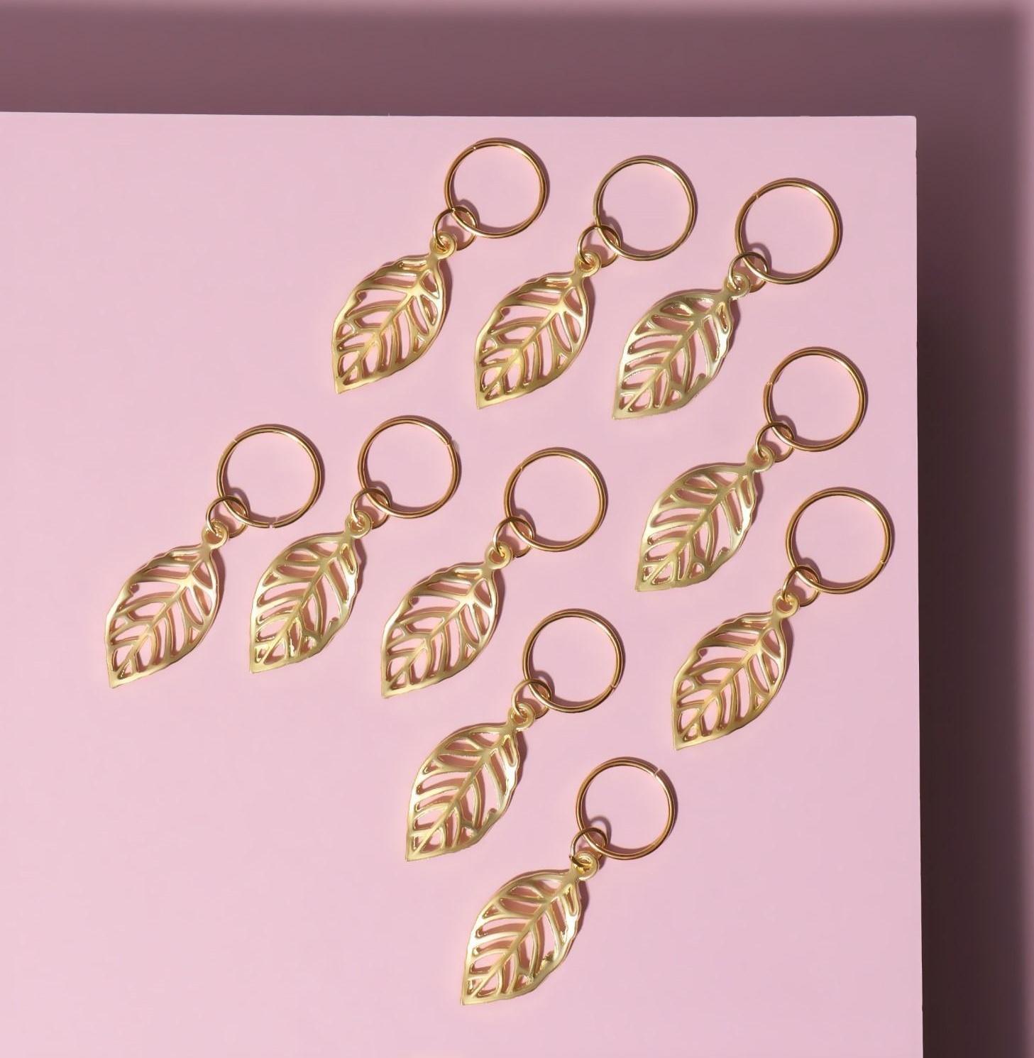 Декор для волос «Листочки», 3,9 × 1,4 см, 10 шт, цвет золотистый