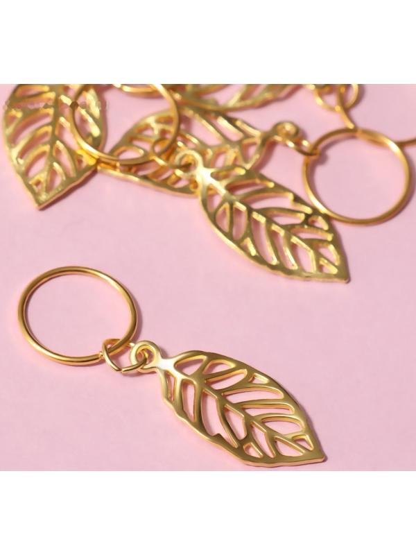 Декор для волос «Листочки», 3,9 × 1,4 см, 10 шт, цвет золотистый