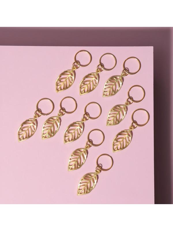 Декор для волос «Листочки», 3,9 × 1,4 см, 10 шт, цвет золотистый