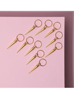 Декор для волос «Клин», 4,1 × 1 см, 10 шт, цвет золотистый