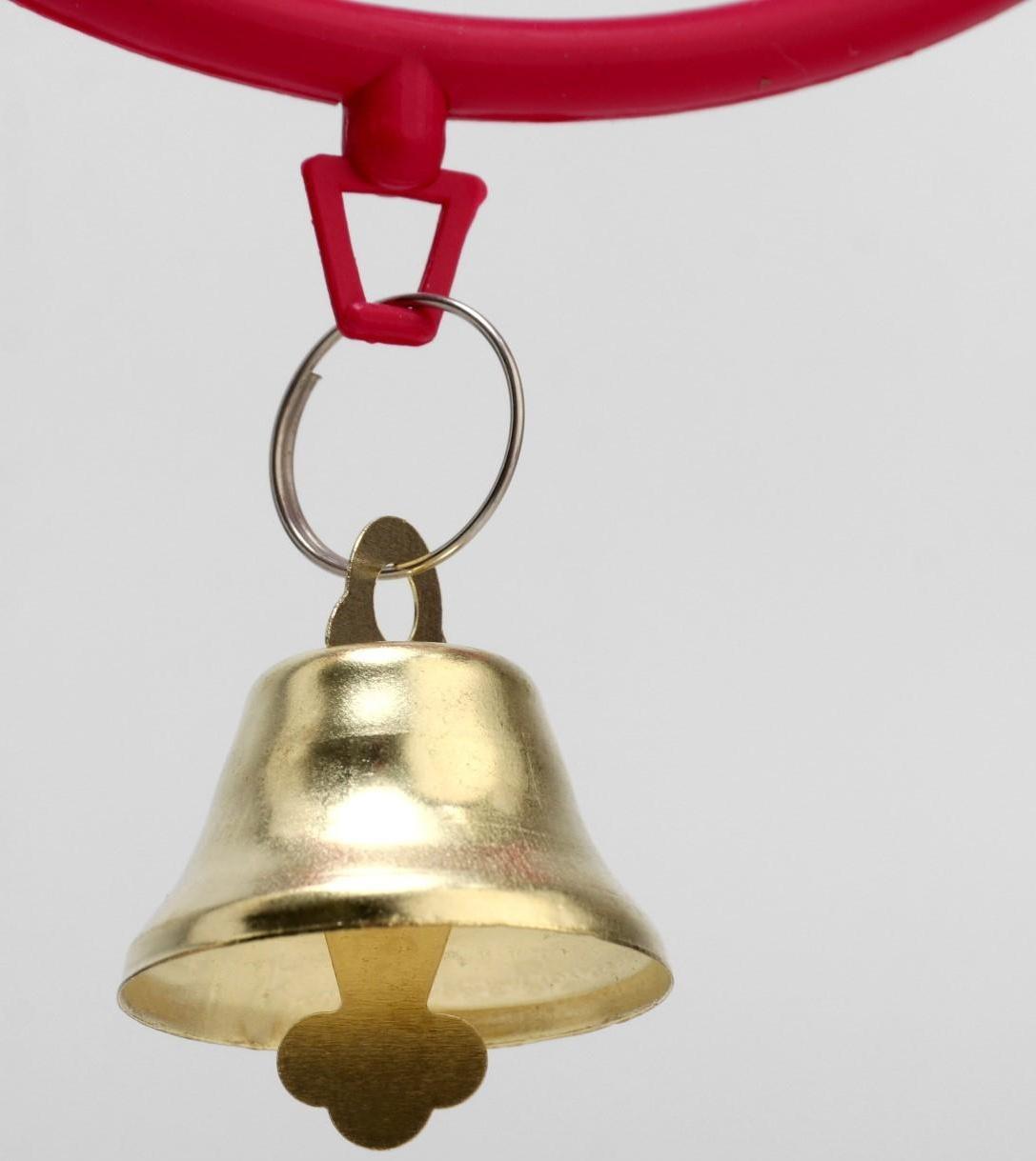 Качели для птиц круглые d 11,5 см, с колокольчиком, рубиновые