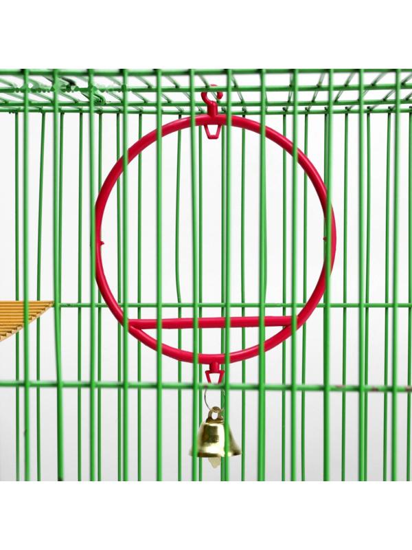 Качели для птиц круглые d 11,5 см, с колокольчиком, рубиновые