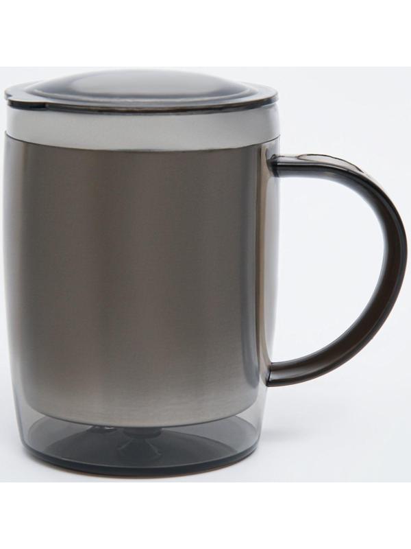 Термокружка, серия: Офис, 450 мл, сохраняет тепло 2 ч, 12 х 8.5 см, серая