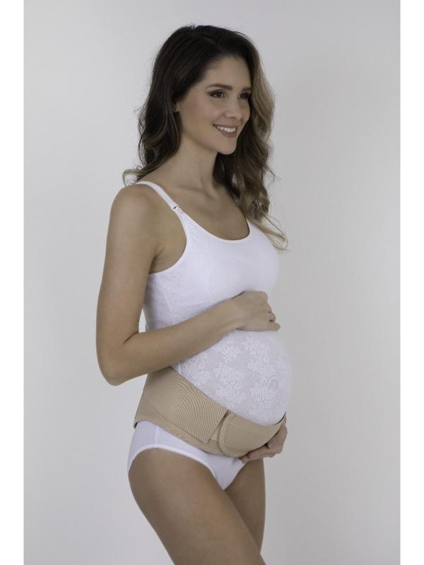 Пояс-корсет универсальный, эластичный, 95-105 см., цвет бежевый