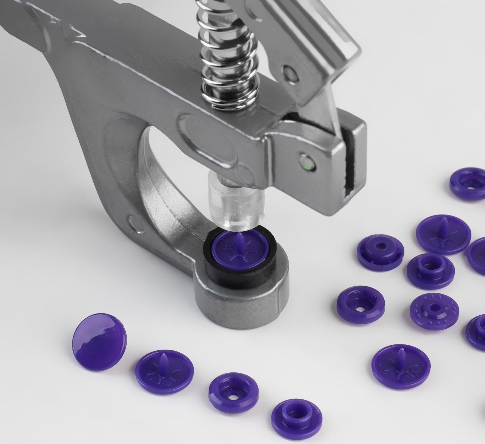 Набор для установки пластиковых кнопок: кнопки, d = 12 мм, 50 шт, щипцы, шило, отвёртка