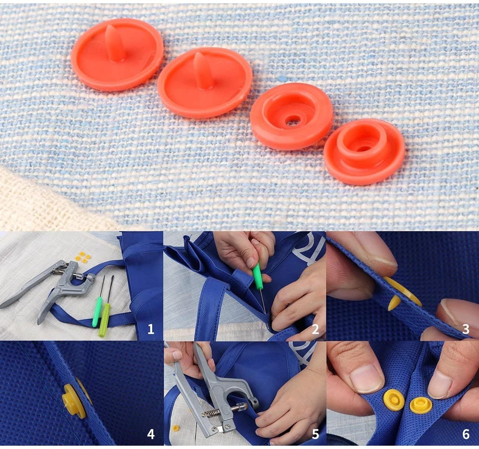 Набор для установки пластиковых кнопок: кнопки, d = 12 мм, 50 шт, щипцы, шило, отвёртка