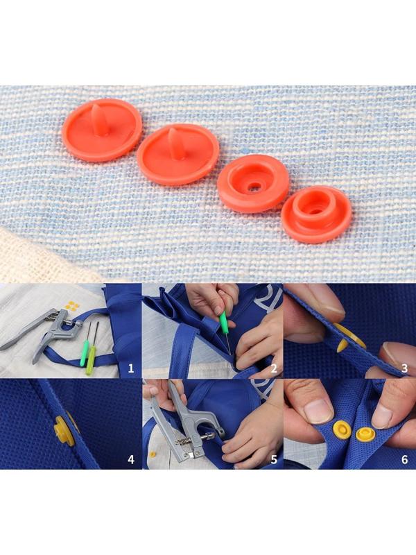 Набор для установки пластиковых кнопок: кнопки, d = 12 мм, 50 шт, щипцы, шило, отвёртка