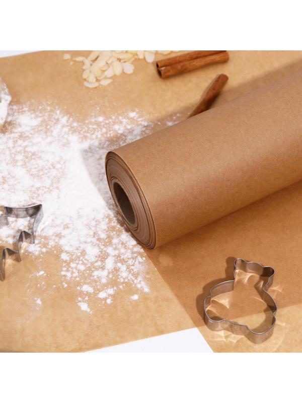 Пергамент силиконизированный, коричневый, жиростойкий, 38 см х 100 м