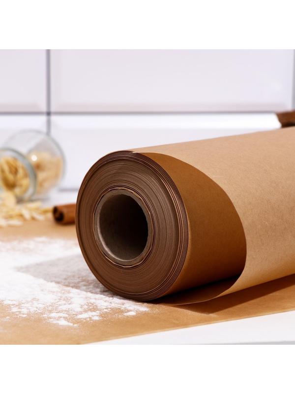 Пергамент силиконизированный, коричневый, жиростойкий, 38 см х 100 м