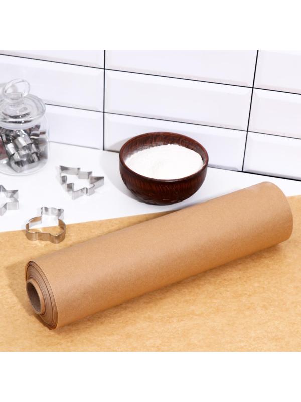 Пергамент силиконизированный, коричневый, жиростойкий, 38 см х 100 м