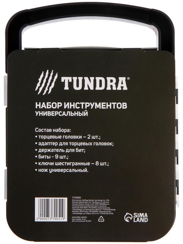 Набор инструментов ТУНДРА, подарочный пластиковый кейс, 22 предмета