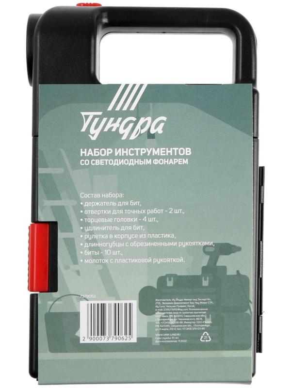 Набор инструментов ТУНДРА, подарочный пластиковый кейс 
