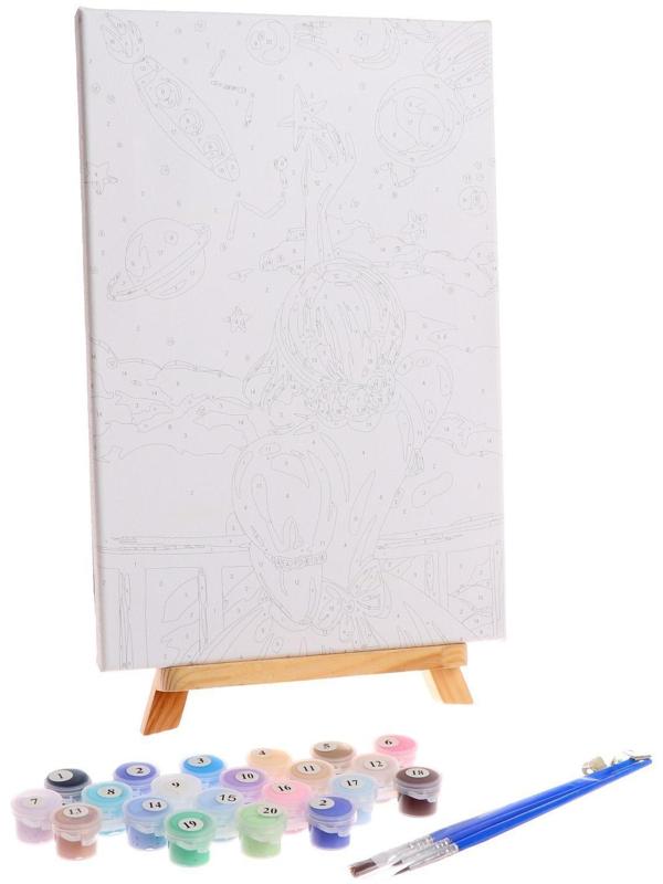 Картина по номерам на холсте с подрамником «Ночное небо» 20х30 см