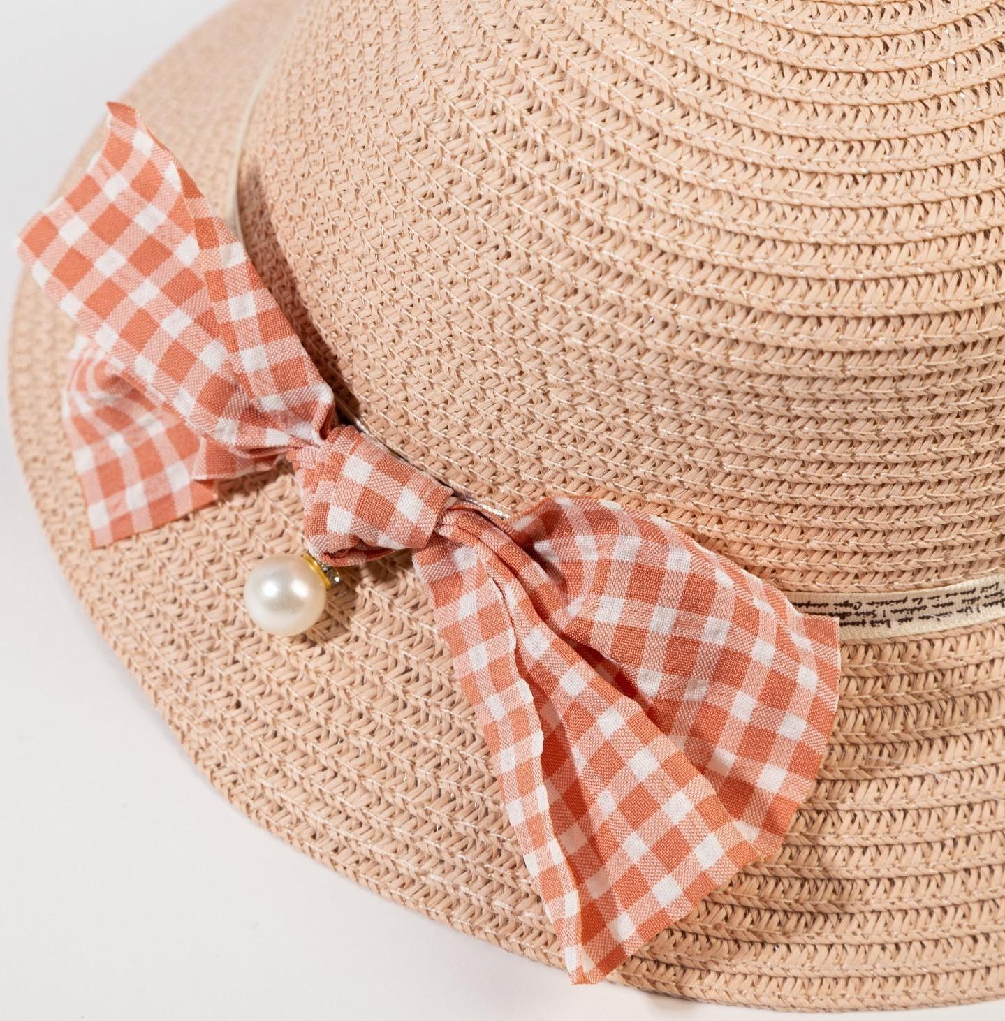 Шляпа для девочки MINAKU с бантом, цвет розовый, р-р 52