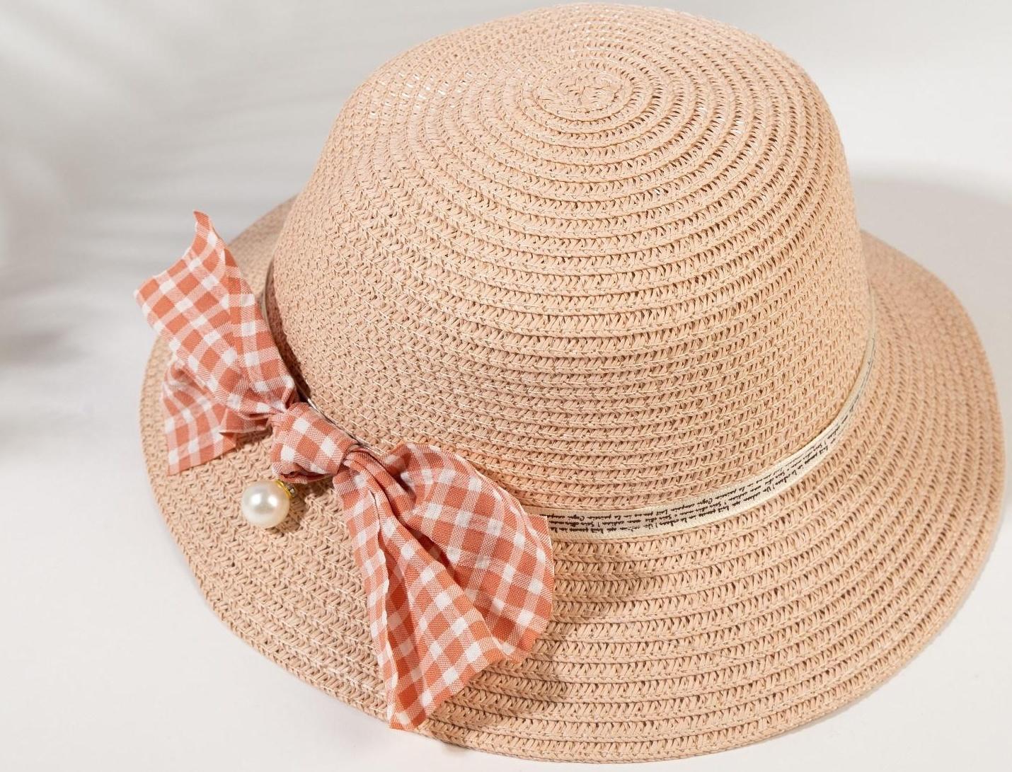 Шляпа для девочки MINAKU с бантом, цвет розовый, р-р 52