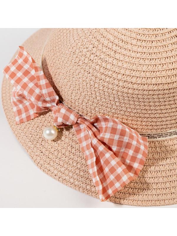 Шляпа для девочки MINAKU с бантом, цвет розовый, р-р 52