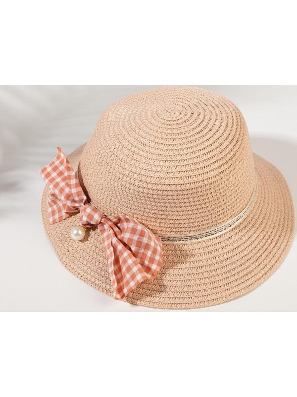 Шляпа для девочки MINAKU с бантом, цвет розовый, р-р 52
