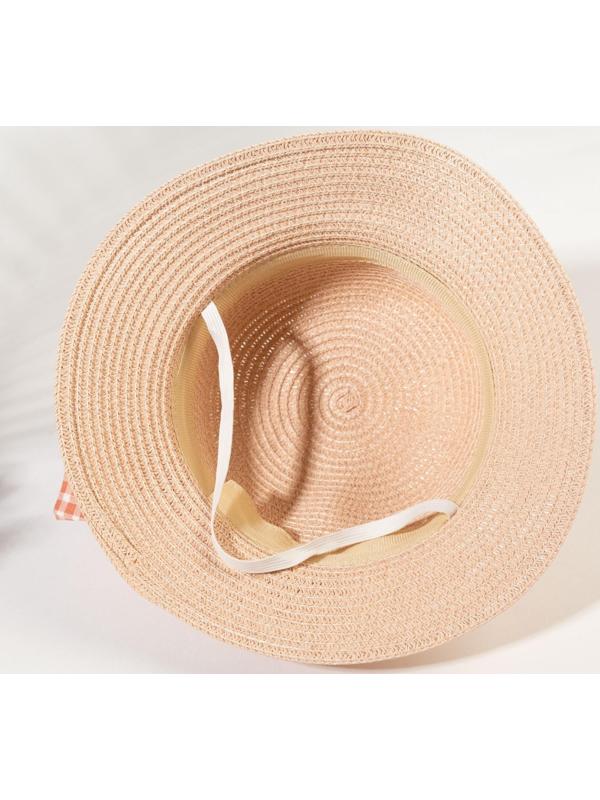 Шляпа для девочки MINAKU с бантом, цвет розовый, р-р 52