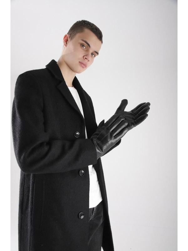 Перчатки мужские, размер 13, утеплитель искусственный мех, цвет чёрный
