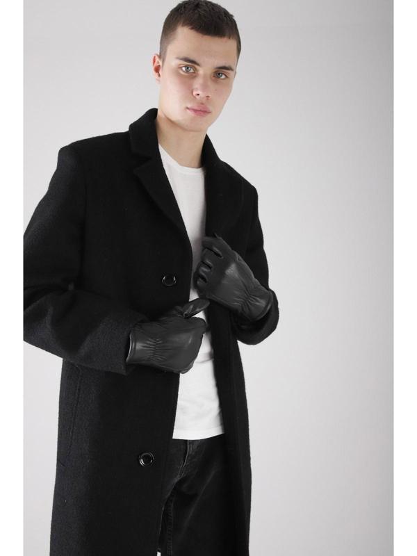 Перчатки мужские, размер 12.5, утеплитель искусственный мех, цвет чёрный