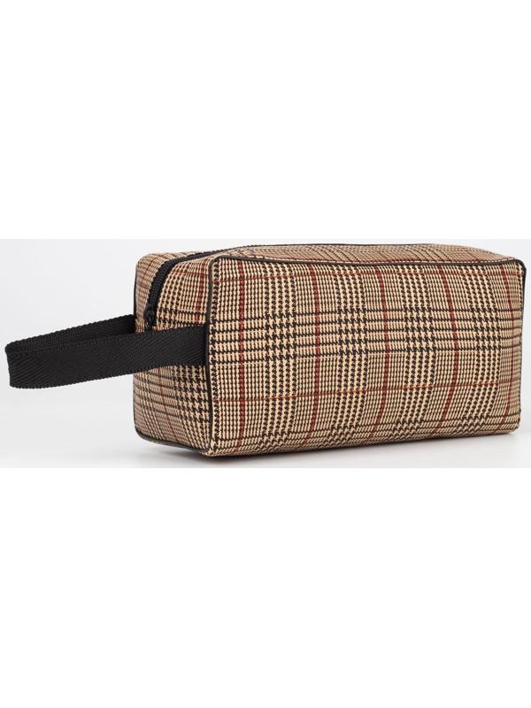 Косметичка на молнии, цвет коричневый